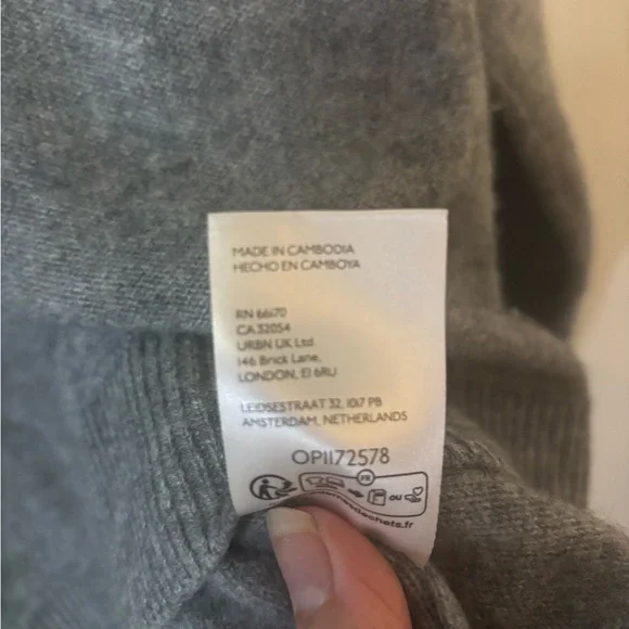 PILCRO Alani 100% Cashmere Mock Neck Dolman Sweater 2XL GUC - Picture 6 of 6